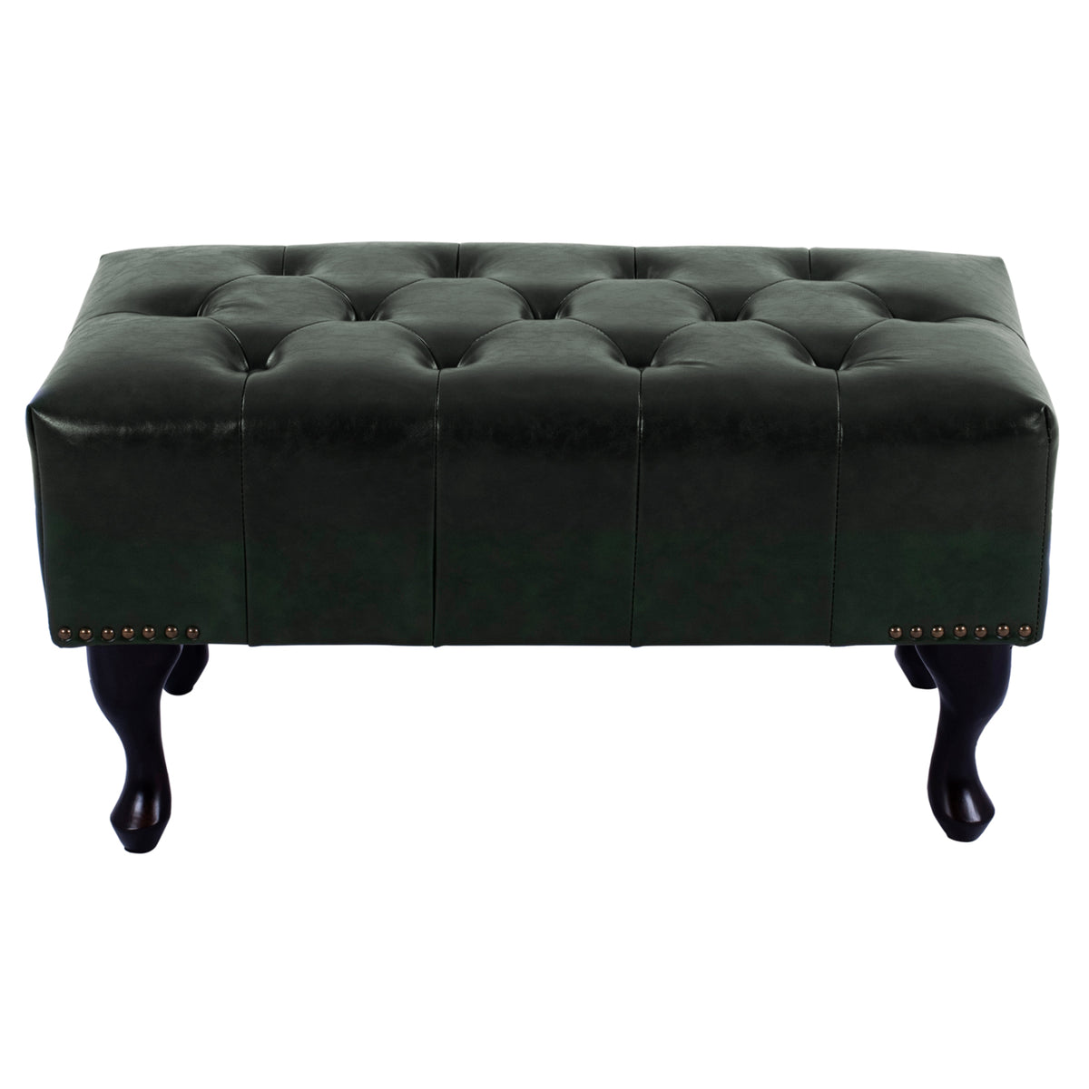 Пиано стол T.CHESTERFIELD EMMA PU кипарис зелено-черни крака 80x45x39Hcm