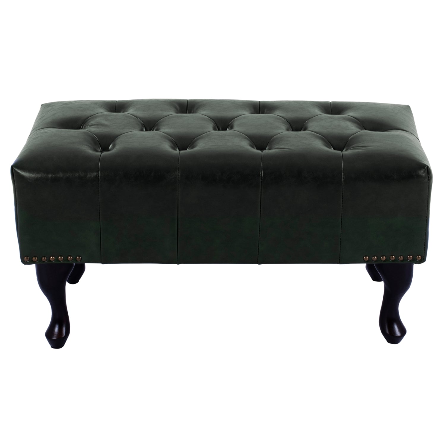 Пиано стол T.CHESTERFIELD EMMA PU кипарис зелено-черни крака 80x45x39Hcm