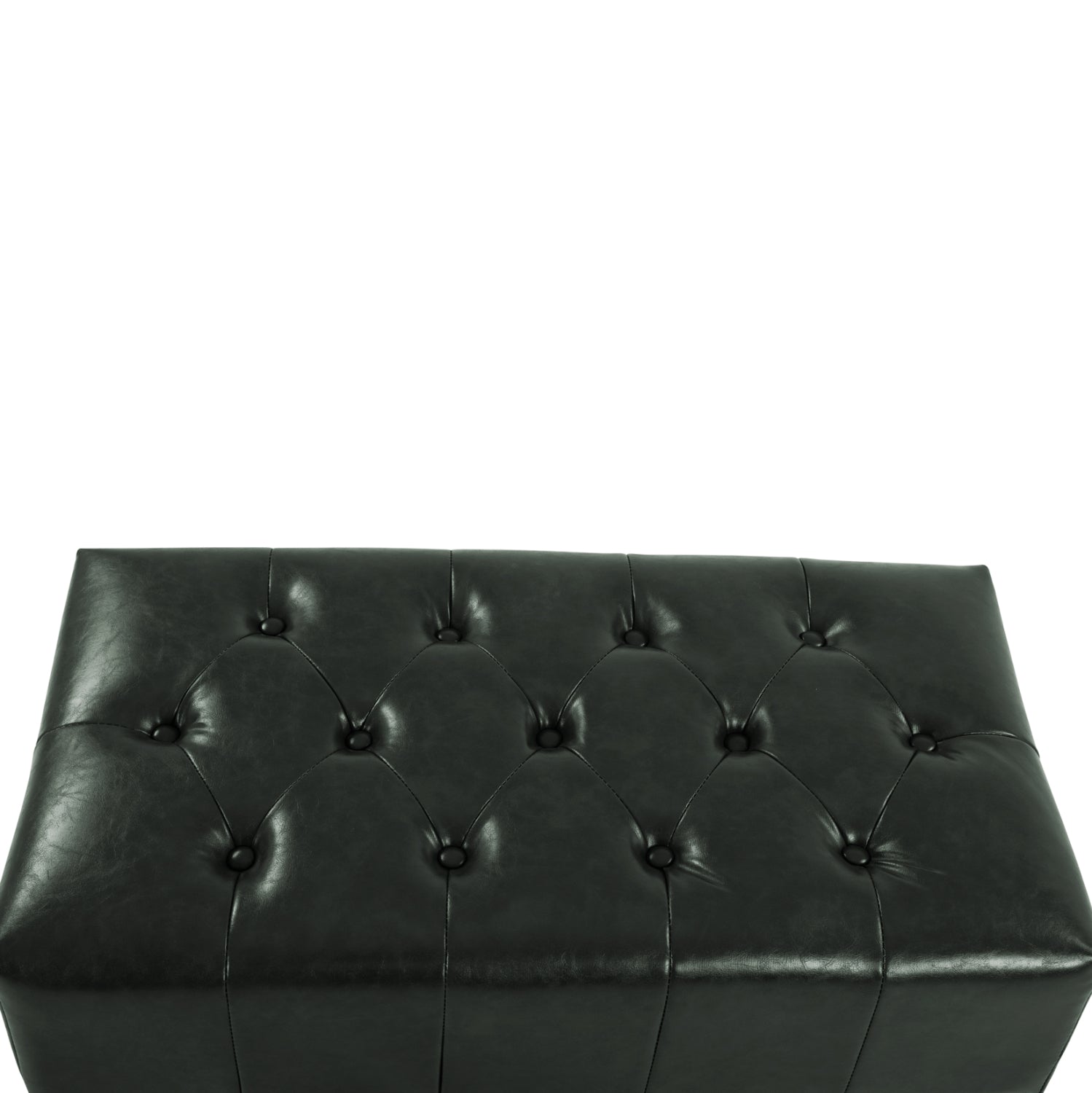 Пиано стол T.CHESTERFIELD EMMA PU кипарис зелено-черни крака 80x45x39Hcm