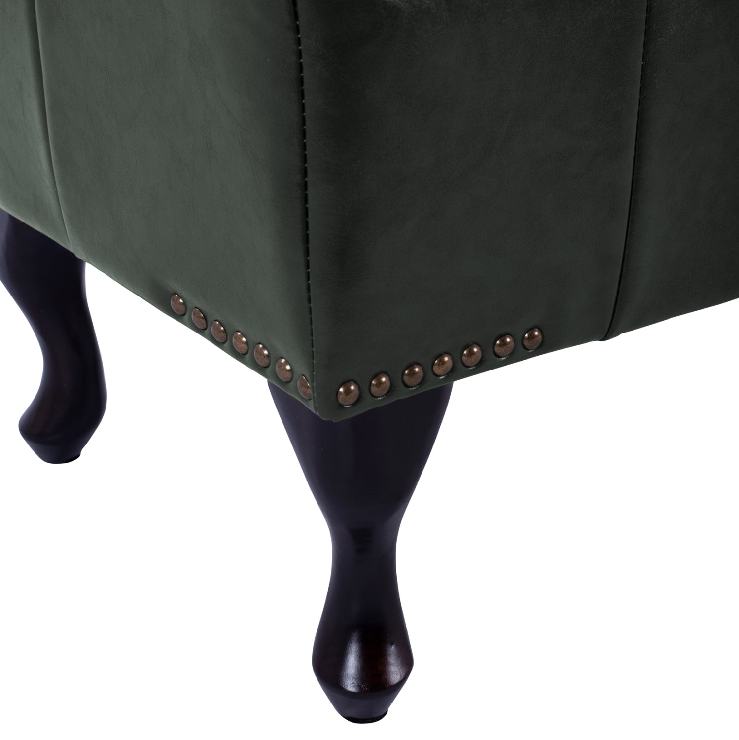 Пиано стол T.CHESTERFIELD EMMA PU кипарис зелено-черни крака 80x45x39Hcm