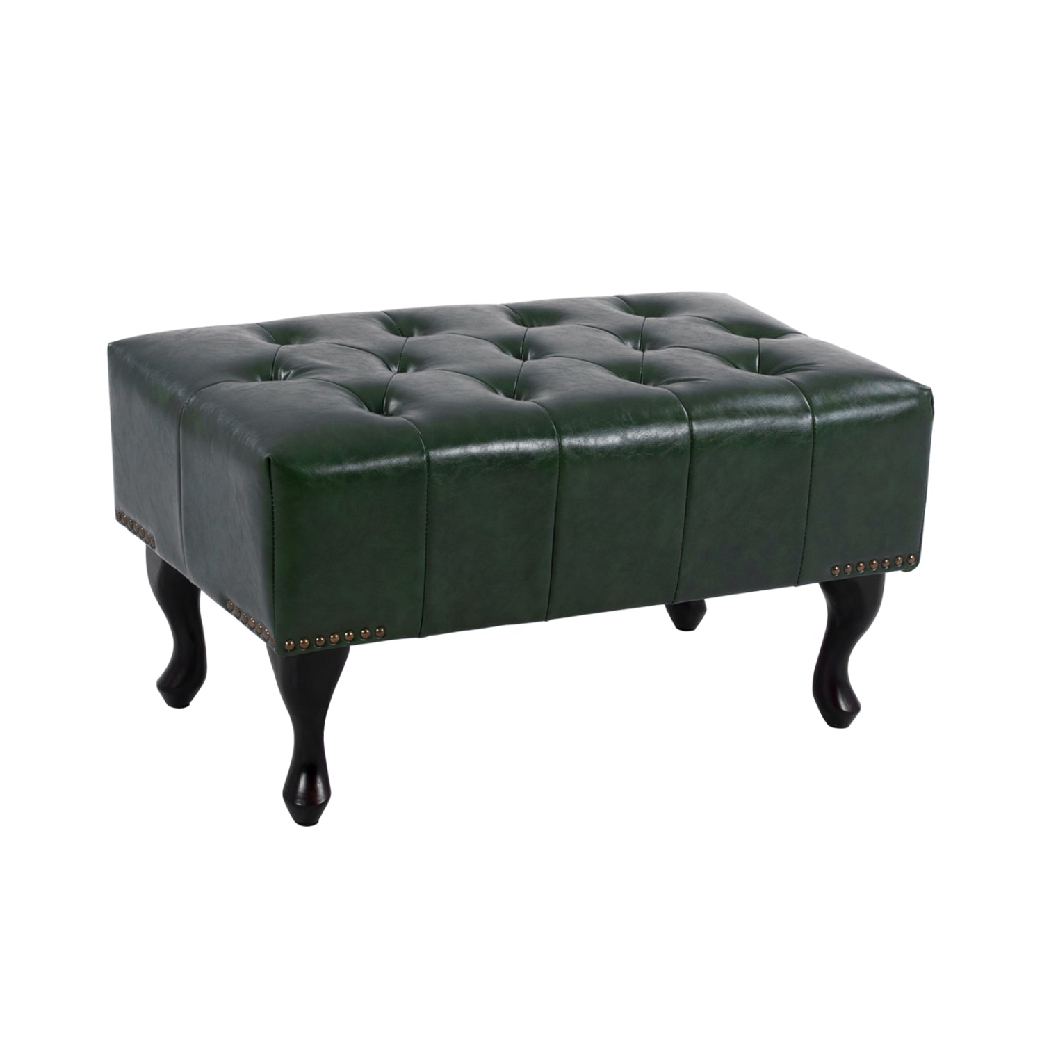 Пиано стол T.CHESTERFIELD EMMA PU кипарис зелено-черни крака 80x45x39Hcm