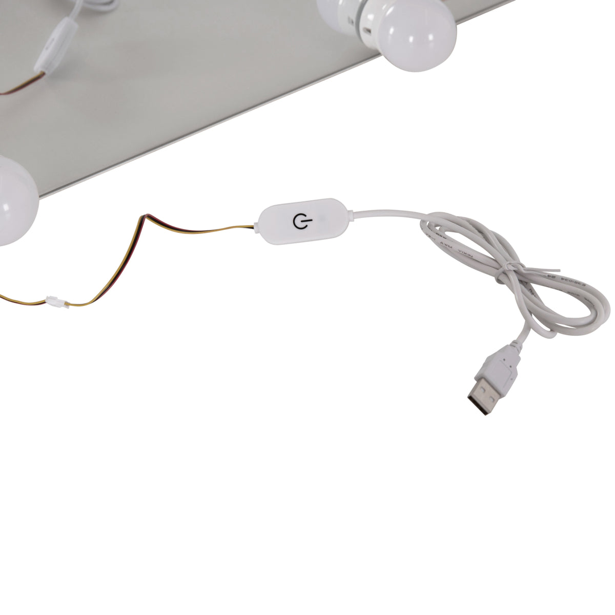 Тоалетка с LED осветление, рафтове и чекмеджета LAURYN бял 108x40x140Hсм.