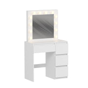Тоалетка с LED осветление и чекмеджета KEITLIN меламин бял 80x40x140Hсм.