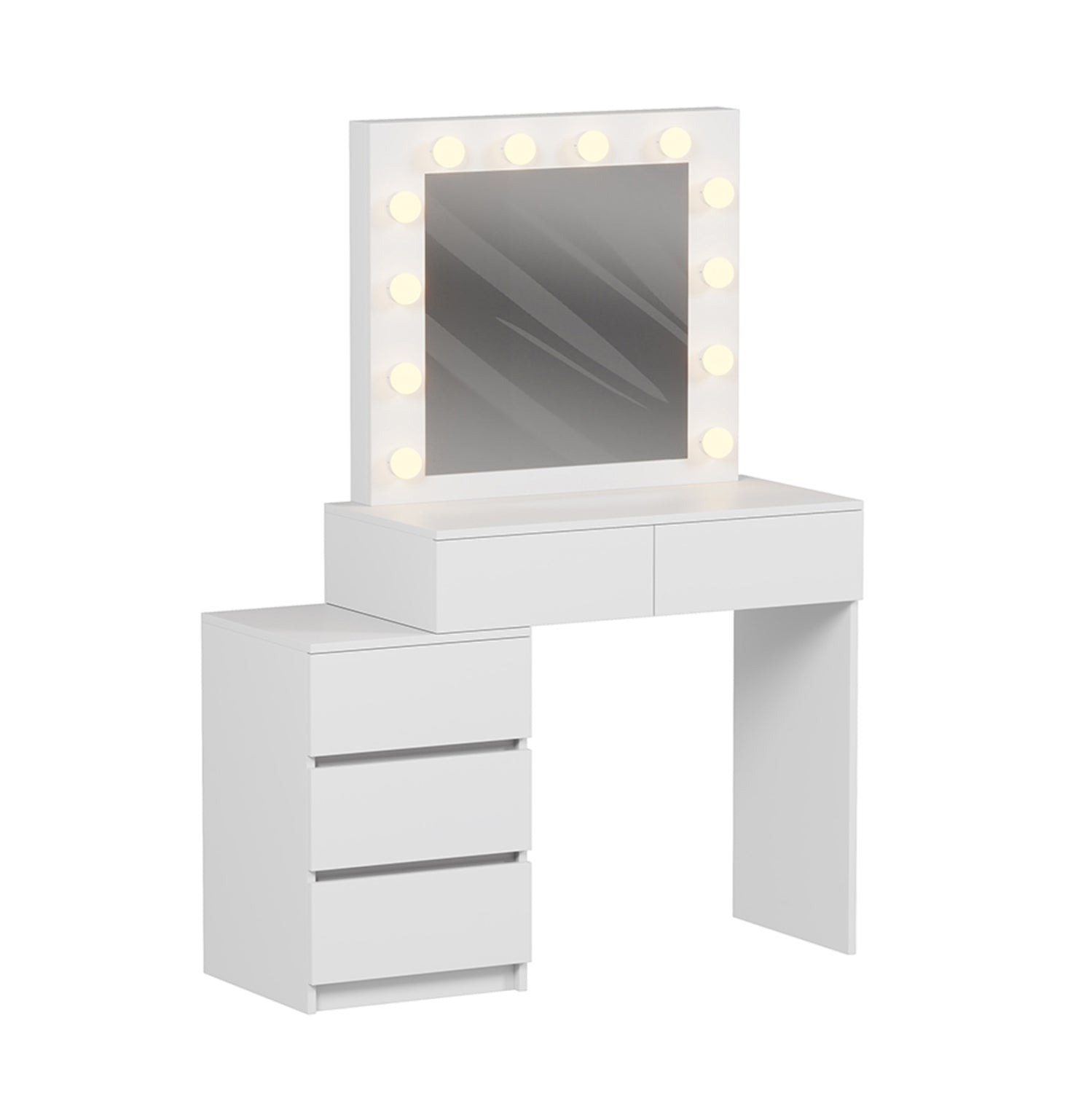 Тоалетка с LED осветление и чекмеджета BEYON меламин бял 80x40x140Hсм.