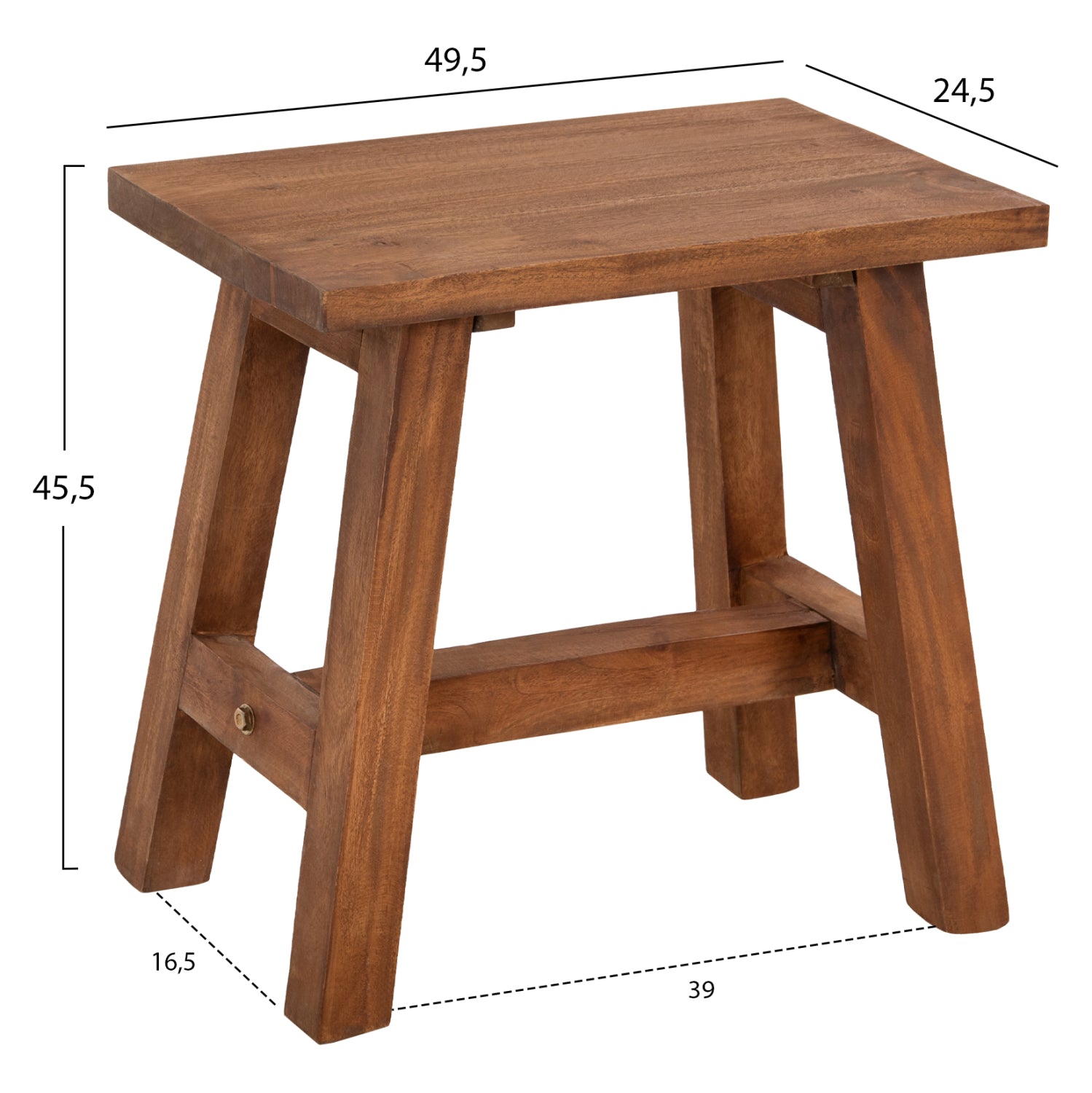 Странична маса/стол RANCH махагоново дърво в естествен цвят 49,5x24,5x45,5Hсм.