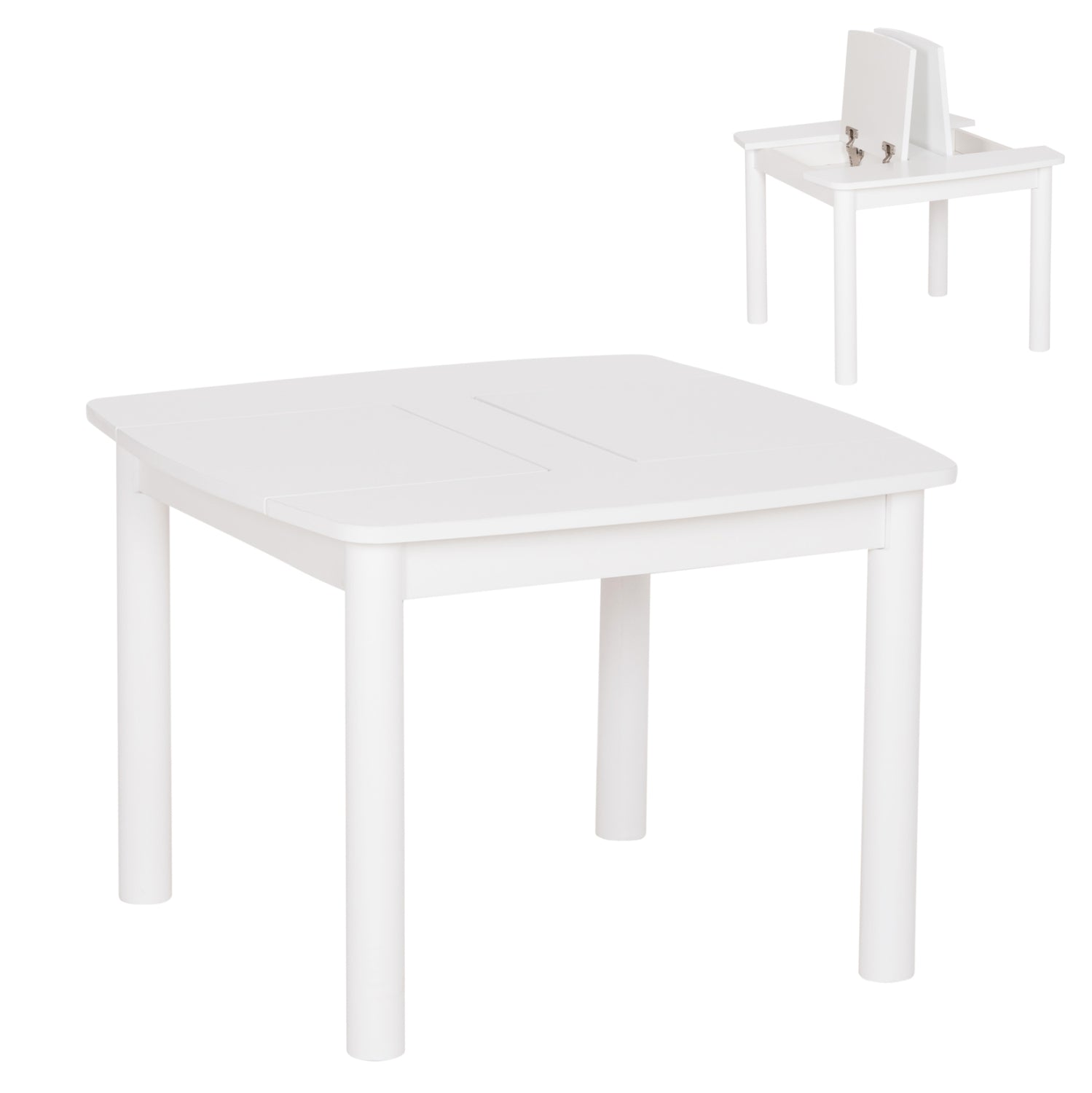 Детска масичка с рафтове RICKI MDF и Сумида бял 65x65x47 см