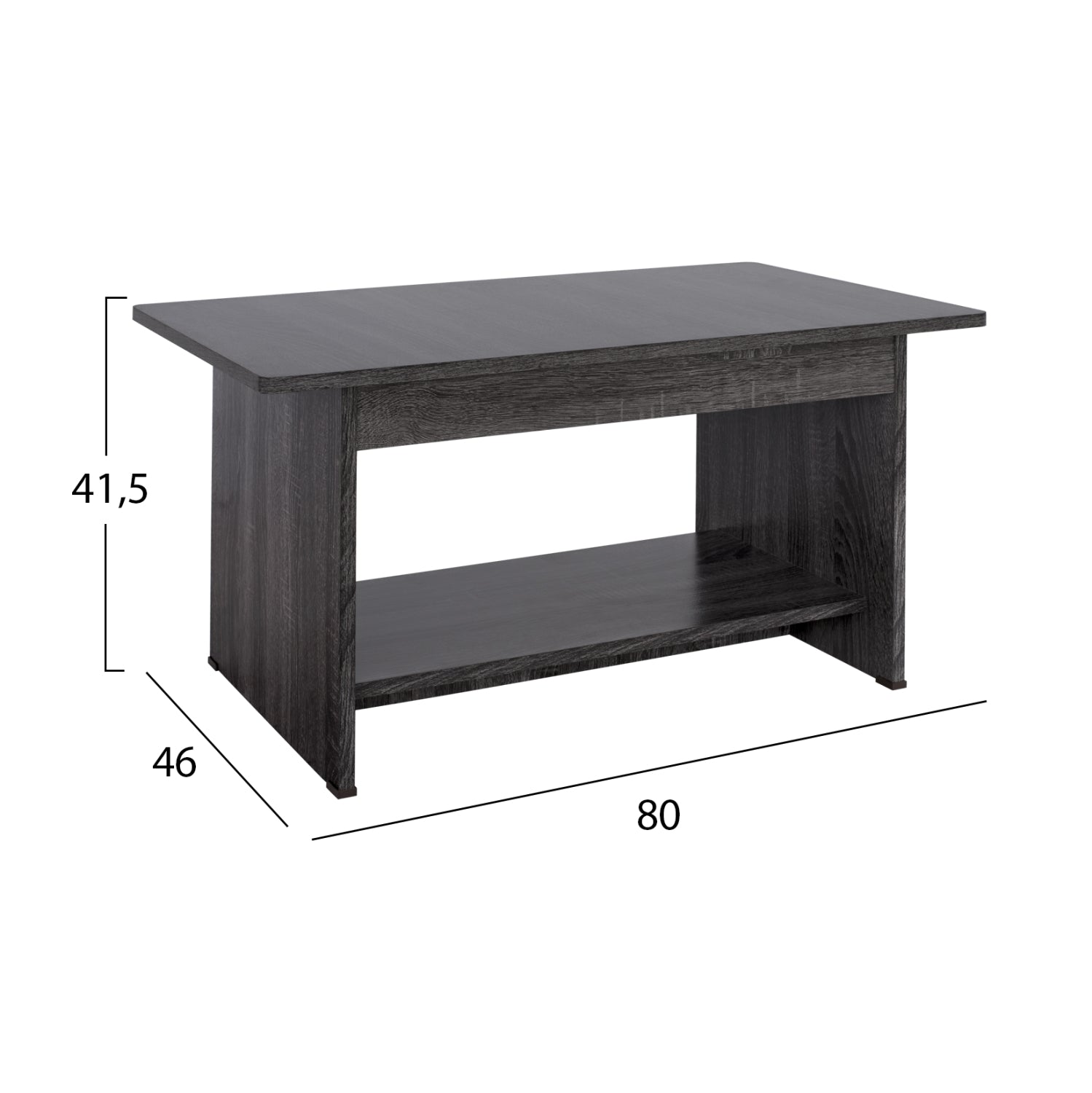 Кафе маса в цвят въглен сив 80x46x41,5H