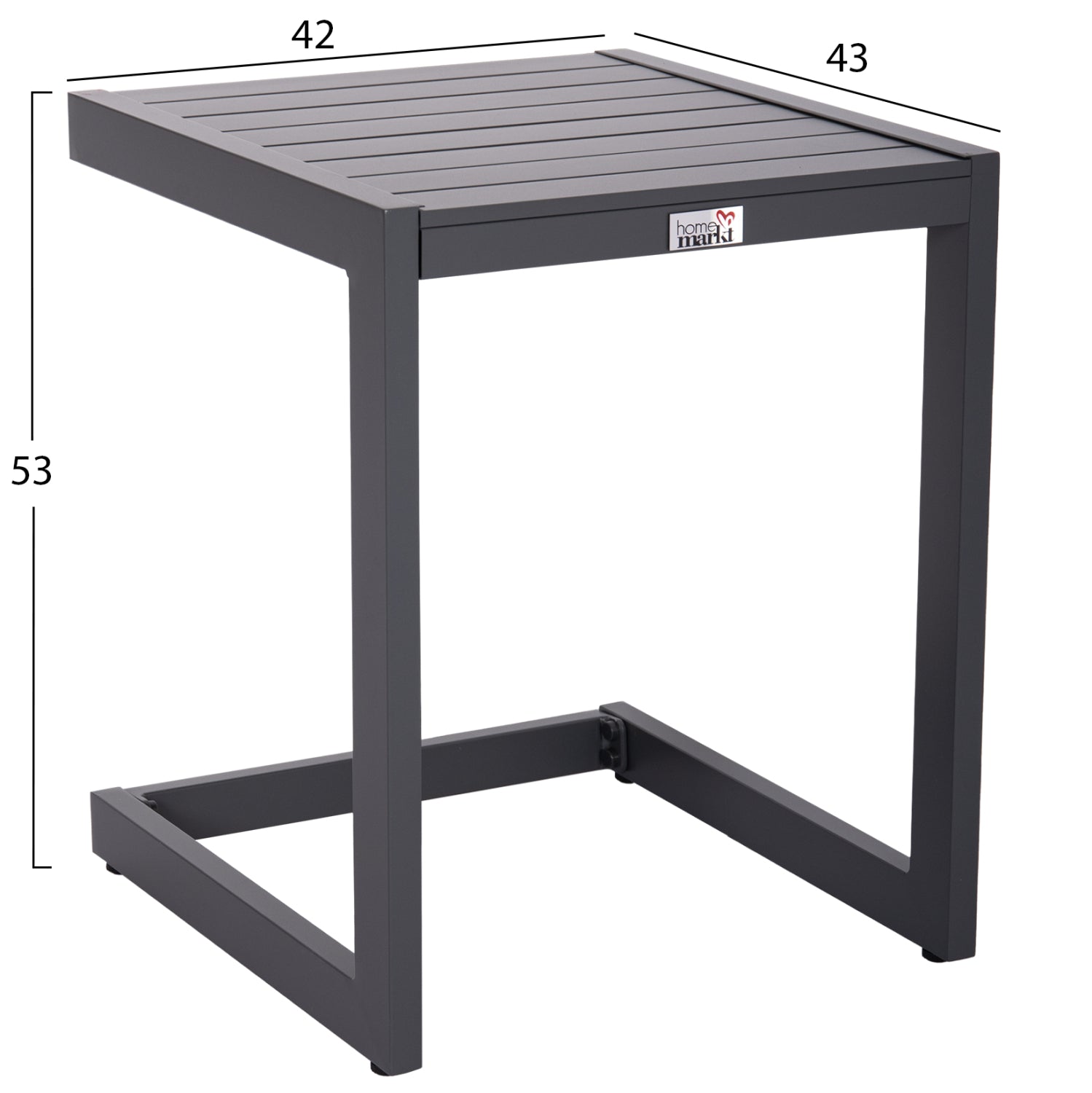 СТРАНИЧНА МАСА ЗА ШЕЗЛОНГ BELLING АЛУМИНИЙ ТЪМНО СИВ 42x43x53Hсм.