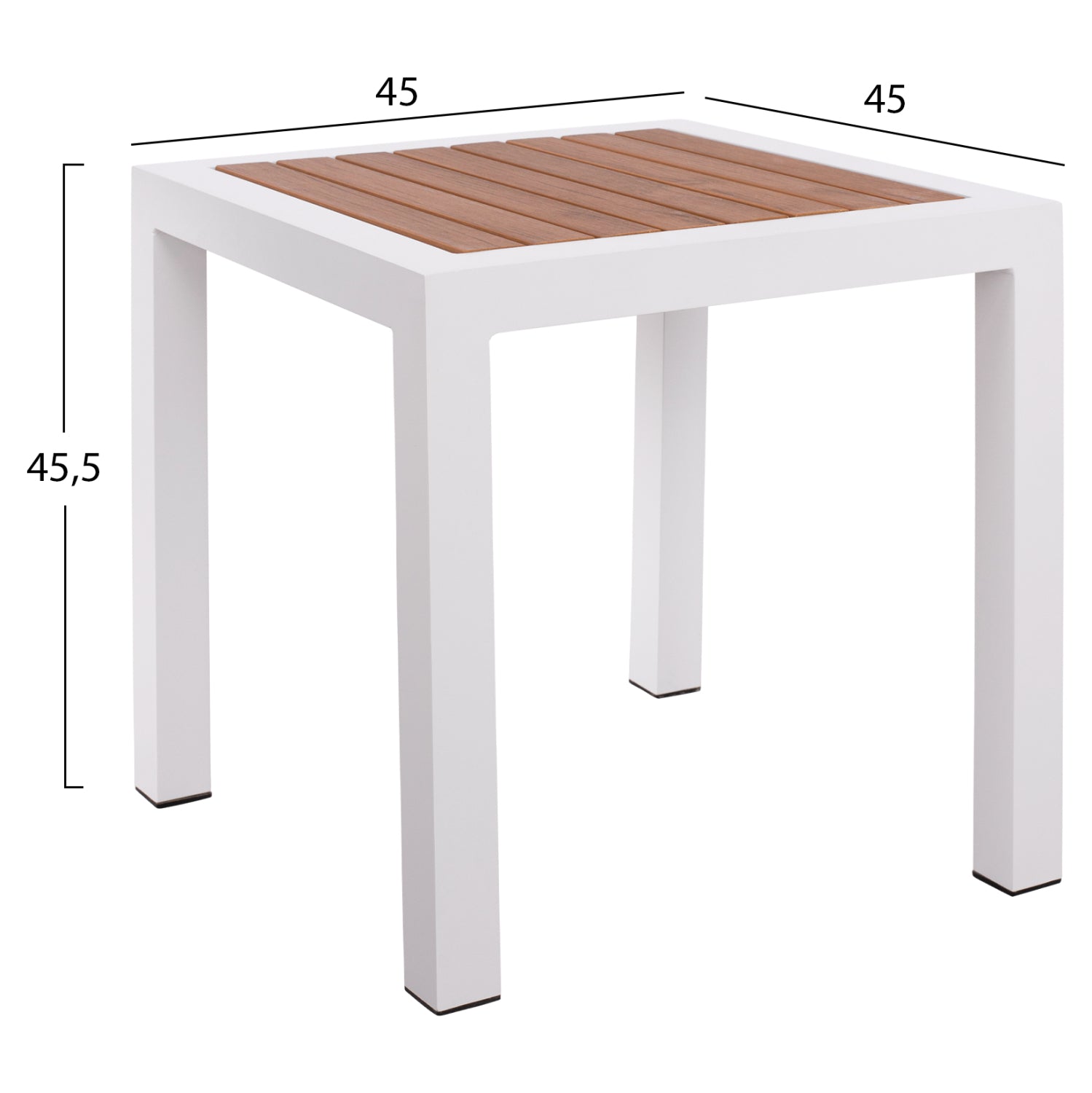 Алуминиева маса бяла с Polywood 45x45x45,5 см