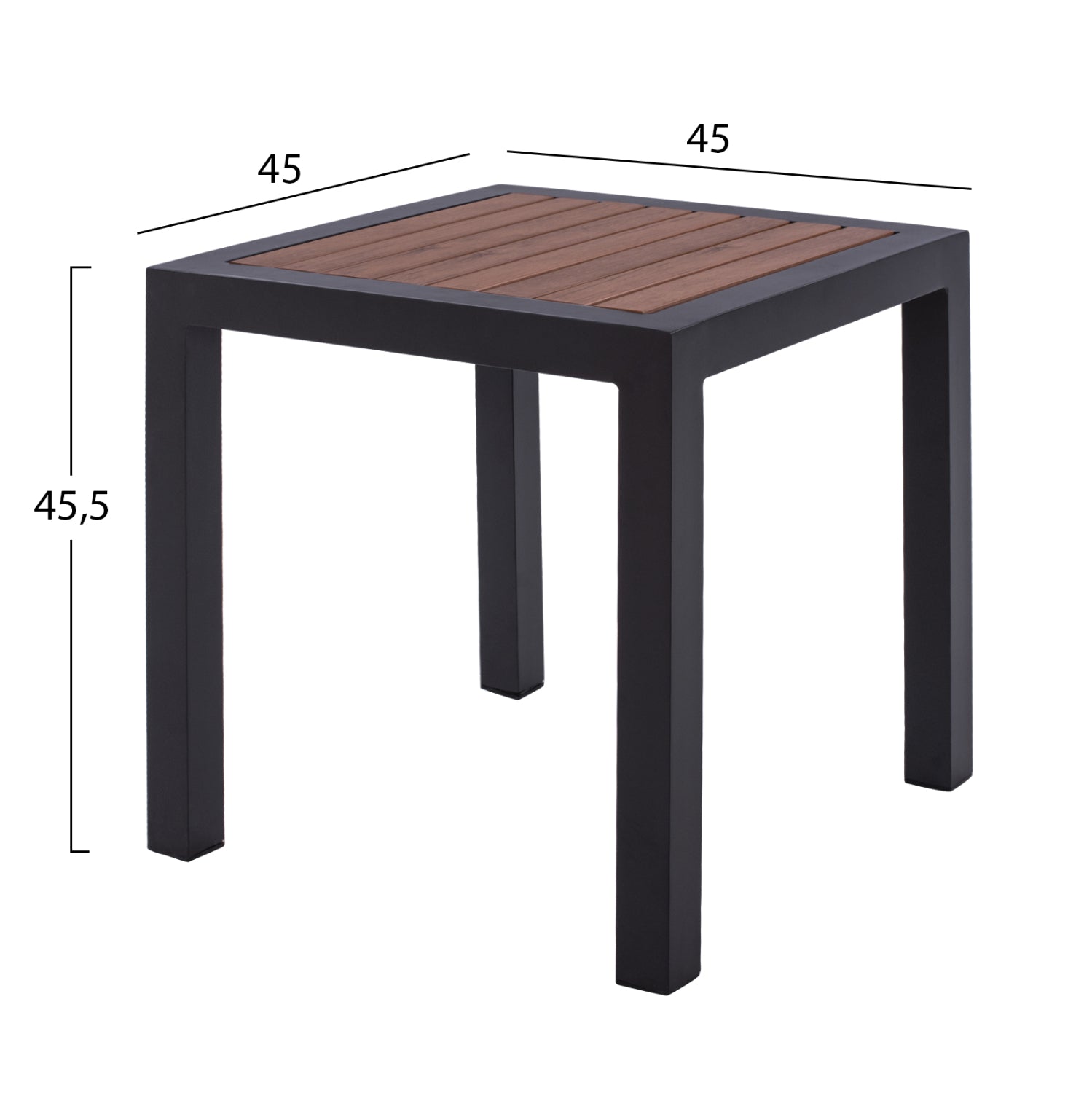 Алуминиева маса сива с полиуд 45x45x45,5 см