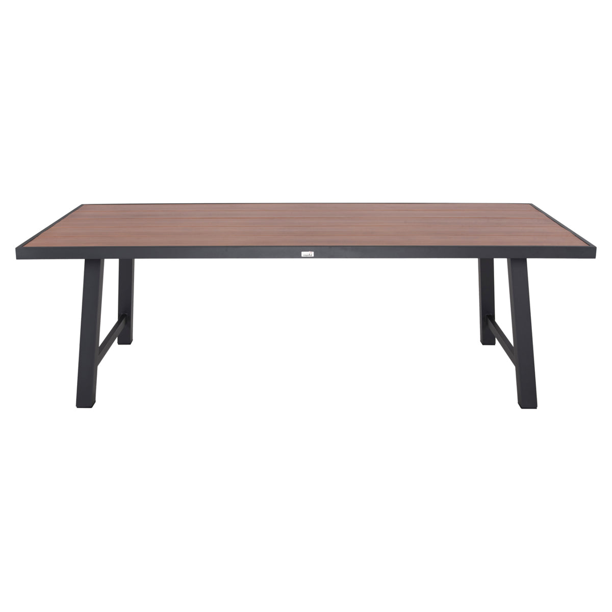 Външна алуминиева маса GOBAR антрацит с плот имитиращ дърво 240x105x75H см.