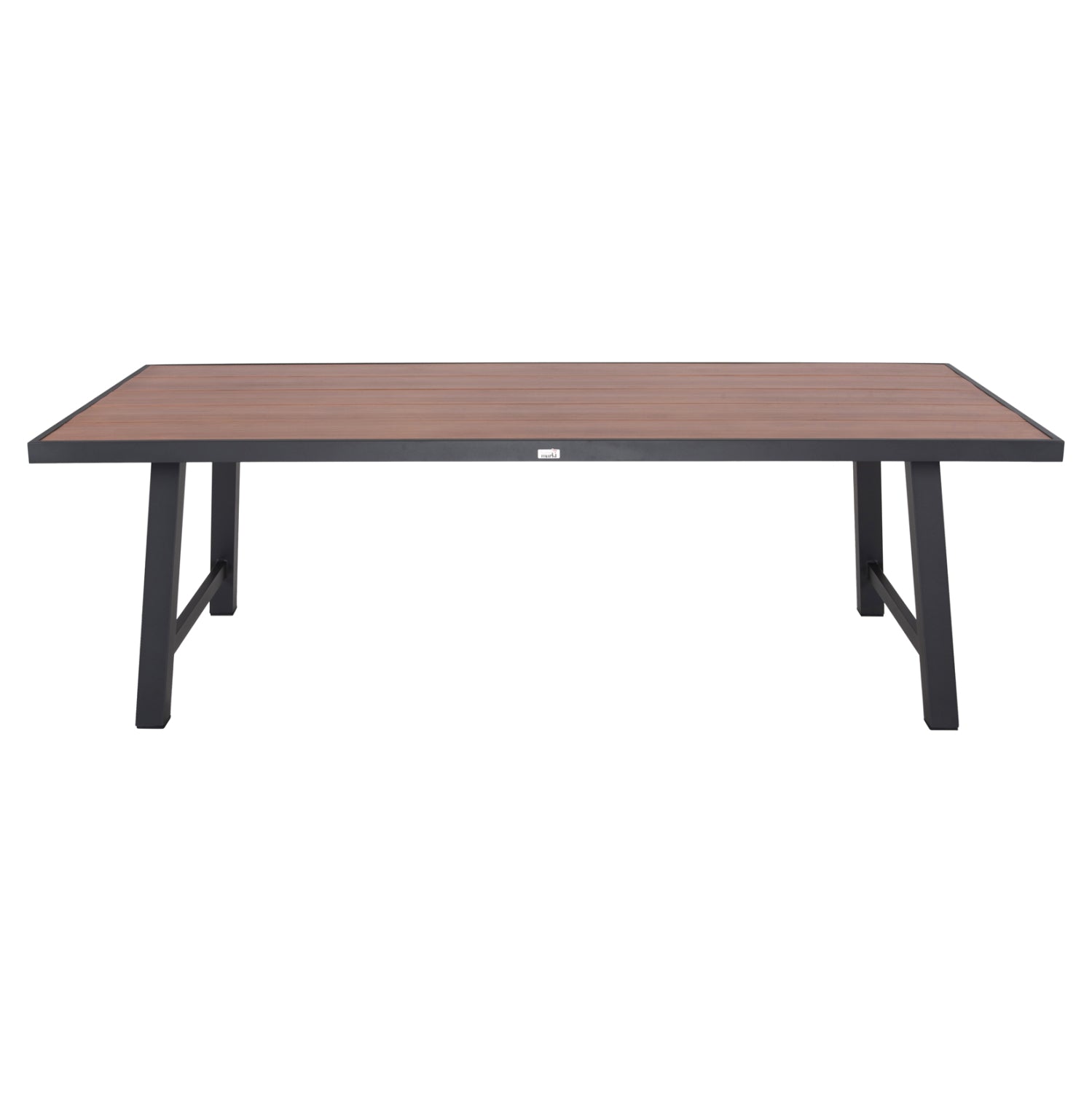 Външна алуминиева маса GOBAR антрацит с плот имитиращ дърво 240x105x75H см.