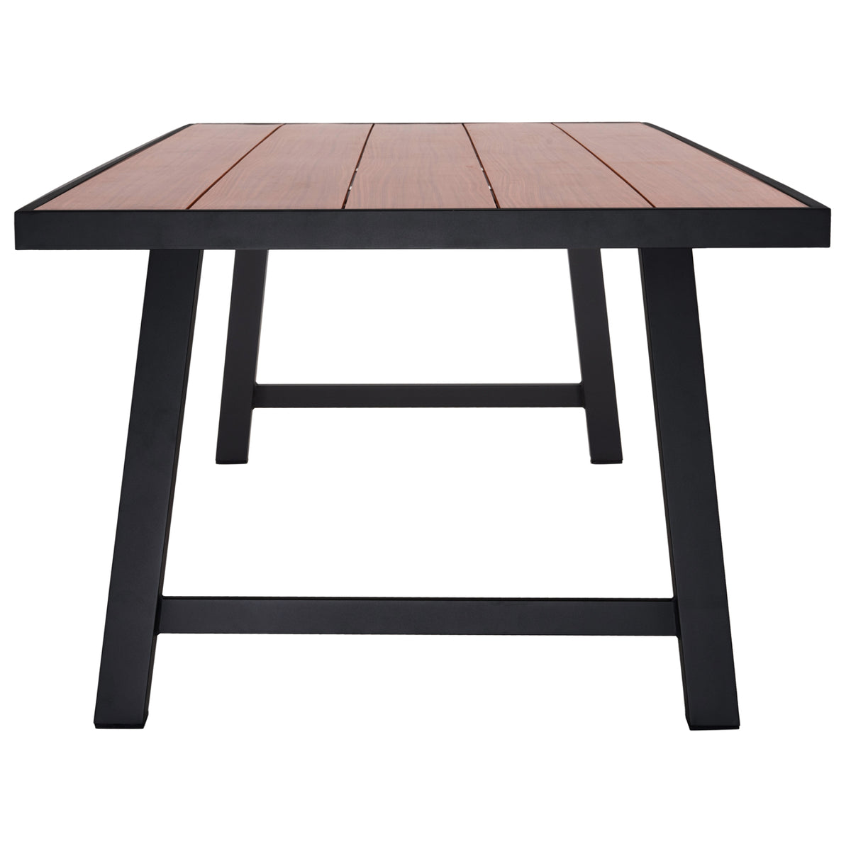 Външна алуминиева маса GOBAR антрацит с плот имитиращ дърво 240x105x75H см.