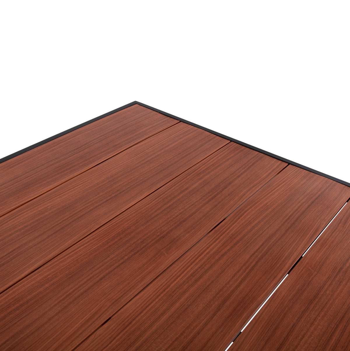 Външна алуминиева маса GOBAR антрацит с плот имитиращ дърво 240x105x75H см.