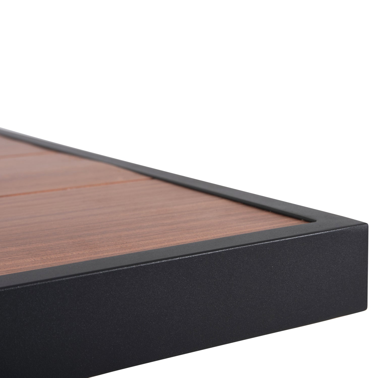 Външна алуминиева маса GOBAR антрацит с плот имитиращ дърво 240x105x75H см.