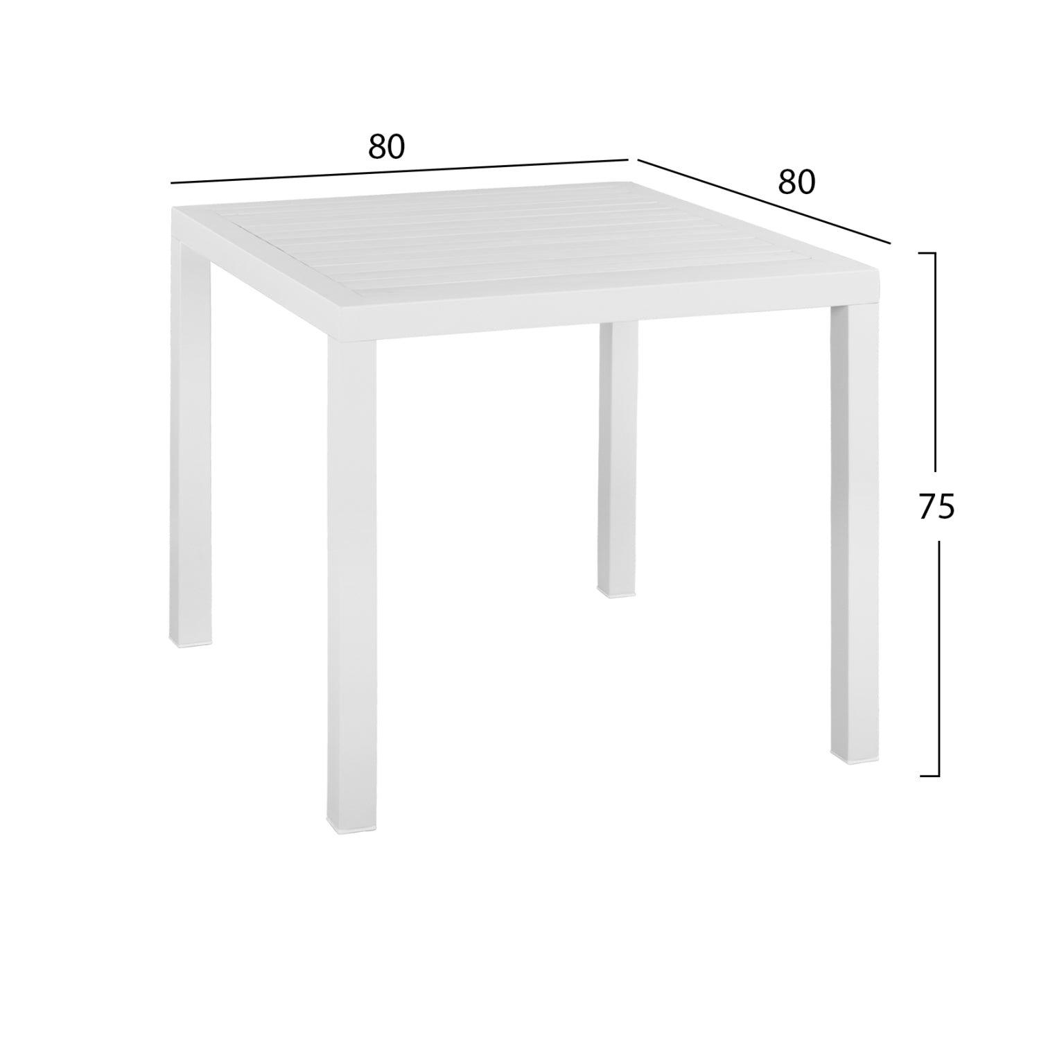 Алуминиева маса 80x80 бяла