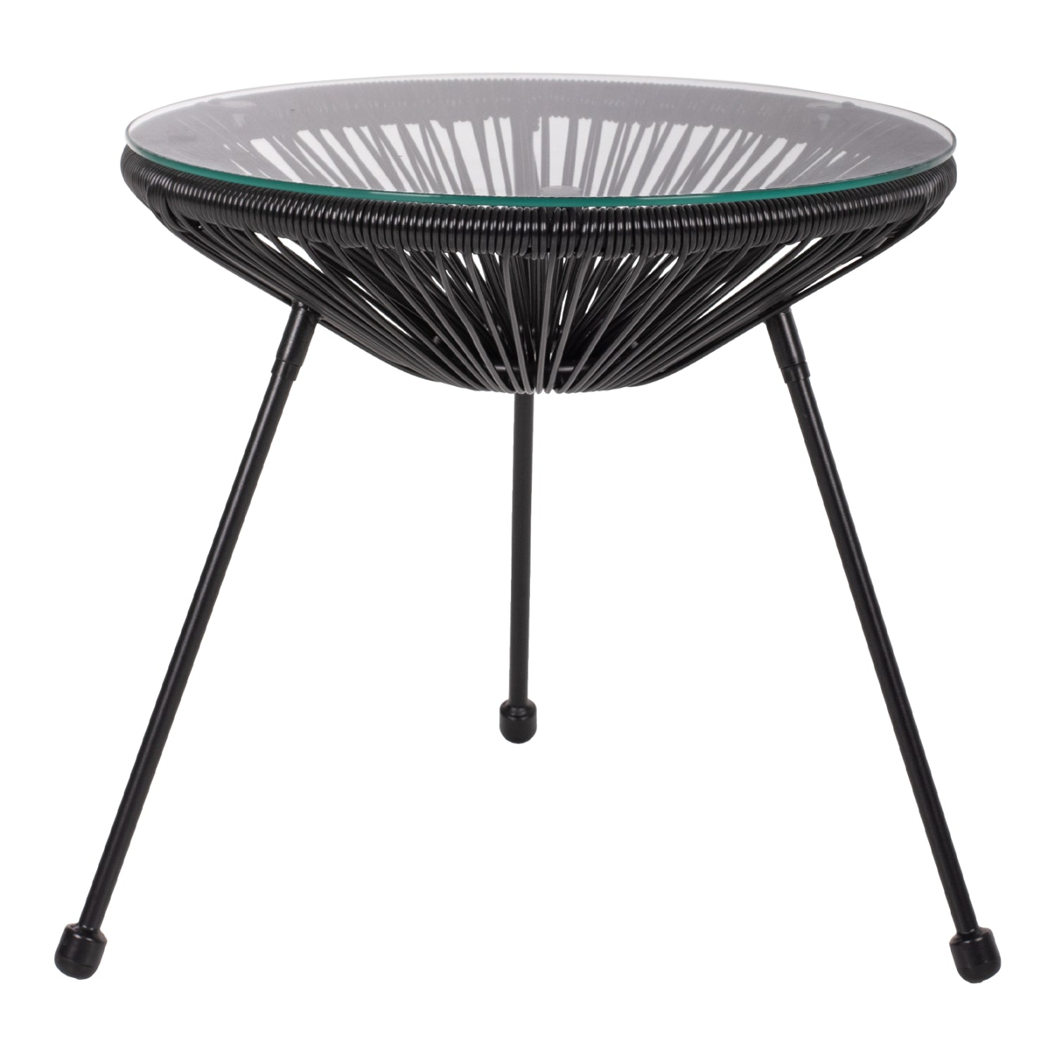 СТРАНИЧНА МАСА ALLEGRA ПРОФЕСИОНАЛЕН ЧЕРЕН МЕТАЛ И ЧЕРЕН РАТАН D47x45Hcm.