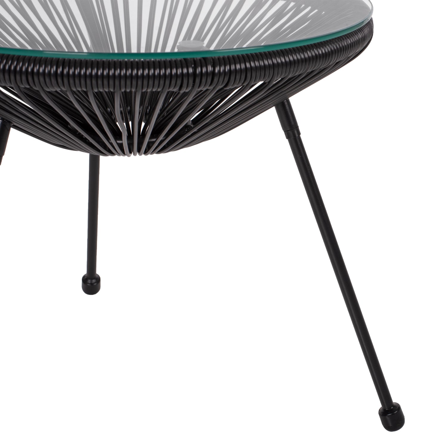 СТРАНИЧНА МАСА ALLEGRA ПРОФЕСИОНАЛЕН ЧЕРЕН МЕТАЛ И ЧЕРЕН РАТАН D47x45Hcm.
