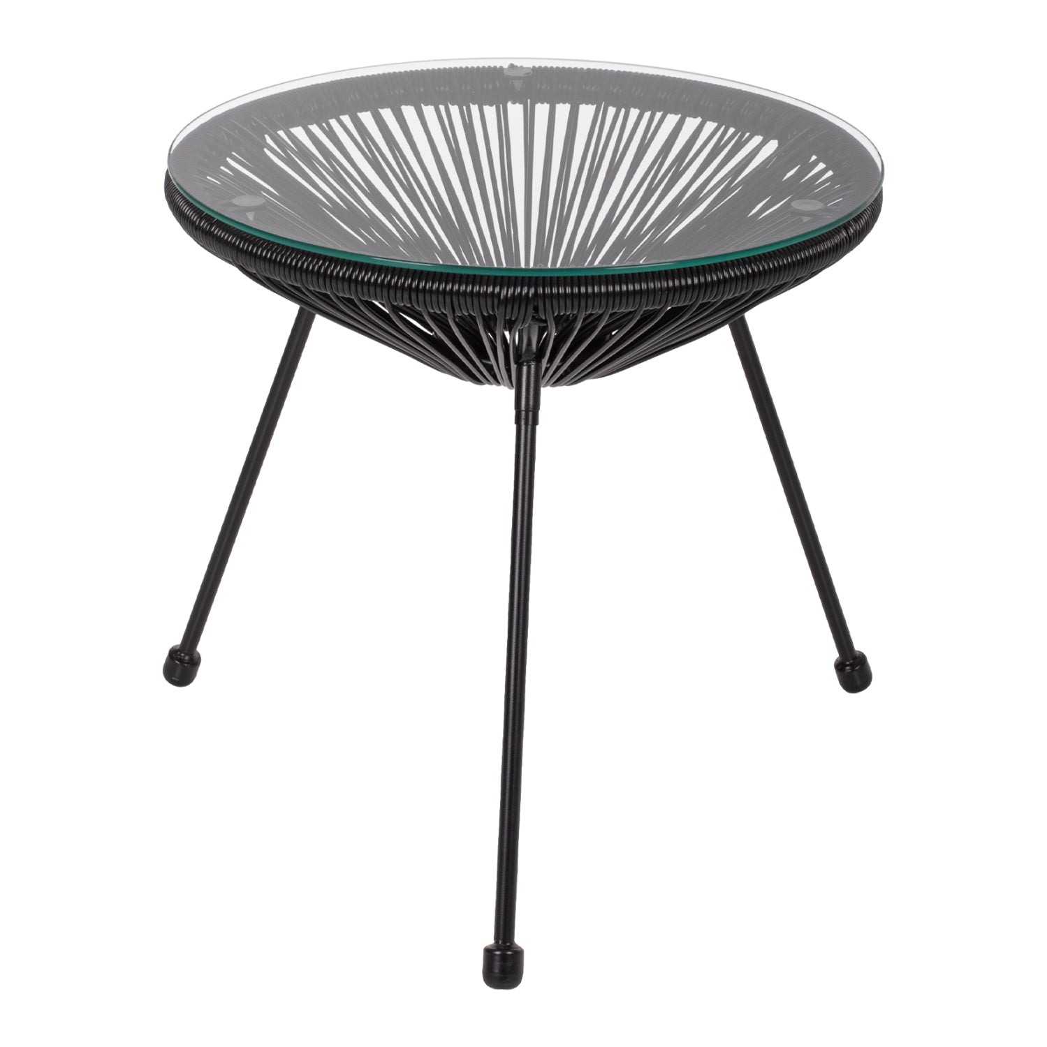СТРАНИЧНА МАСА ALLEGRA ПРОФЕСИОНАЛЕН ЧЕРЕН МЕТАЛ И ЧЕРЕН РАТАН D47x45Hcm.