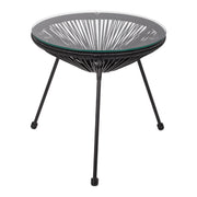 СТРАНИЧНА МАСА ALLEGRA ПРОФЕСИОНАЛЕН ЧЕРЕН МЕТАЛ И ЧЕРЕН РАТАН D47x45Hcm.