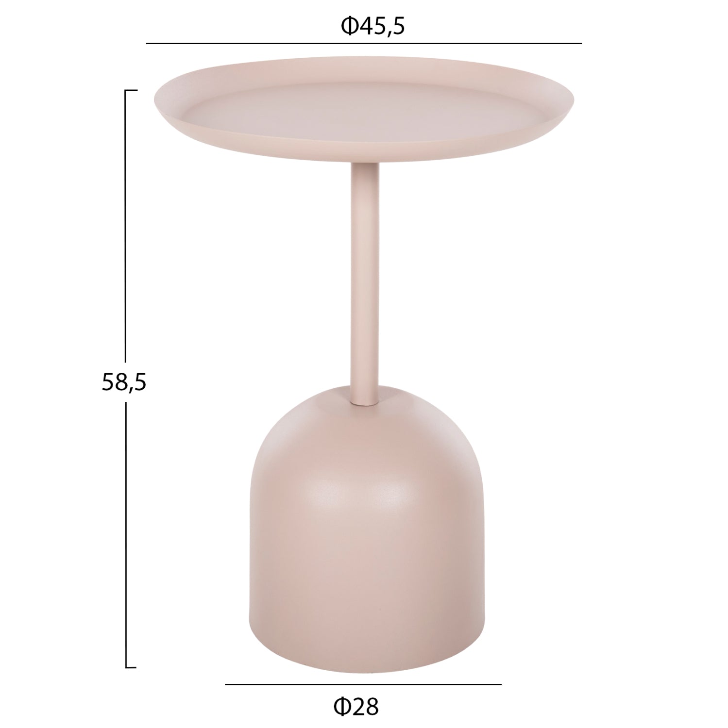 КРЪГЛА МАСА DELBEL МЕТАЛ В ЕКРУ Φ45.5x58.5Hсм.