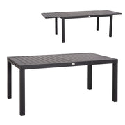РАЗТЕГАТЕЛНА ТРАПЕЗНА МАСА KRUM АЛУМИНИЙ В ТЪМНО СИВ ЦВЯТ 160-240x90x73Hсм.