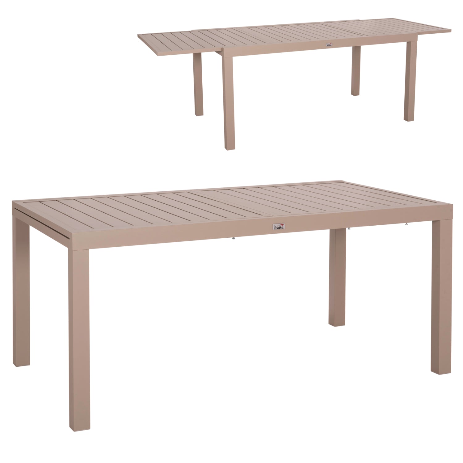 РАЗТЕГАТЕЛНА ТРАПЕЗНА МАСА KRUM АЛУМИНИЙ В ЦВЯТ КАПУЧИНО 160-240x90x73Hсм.