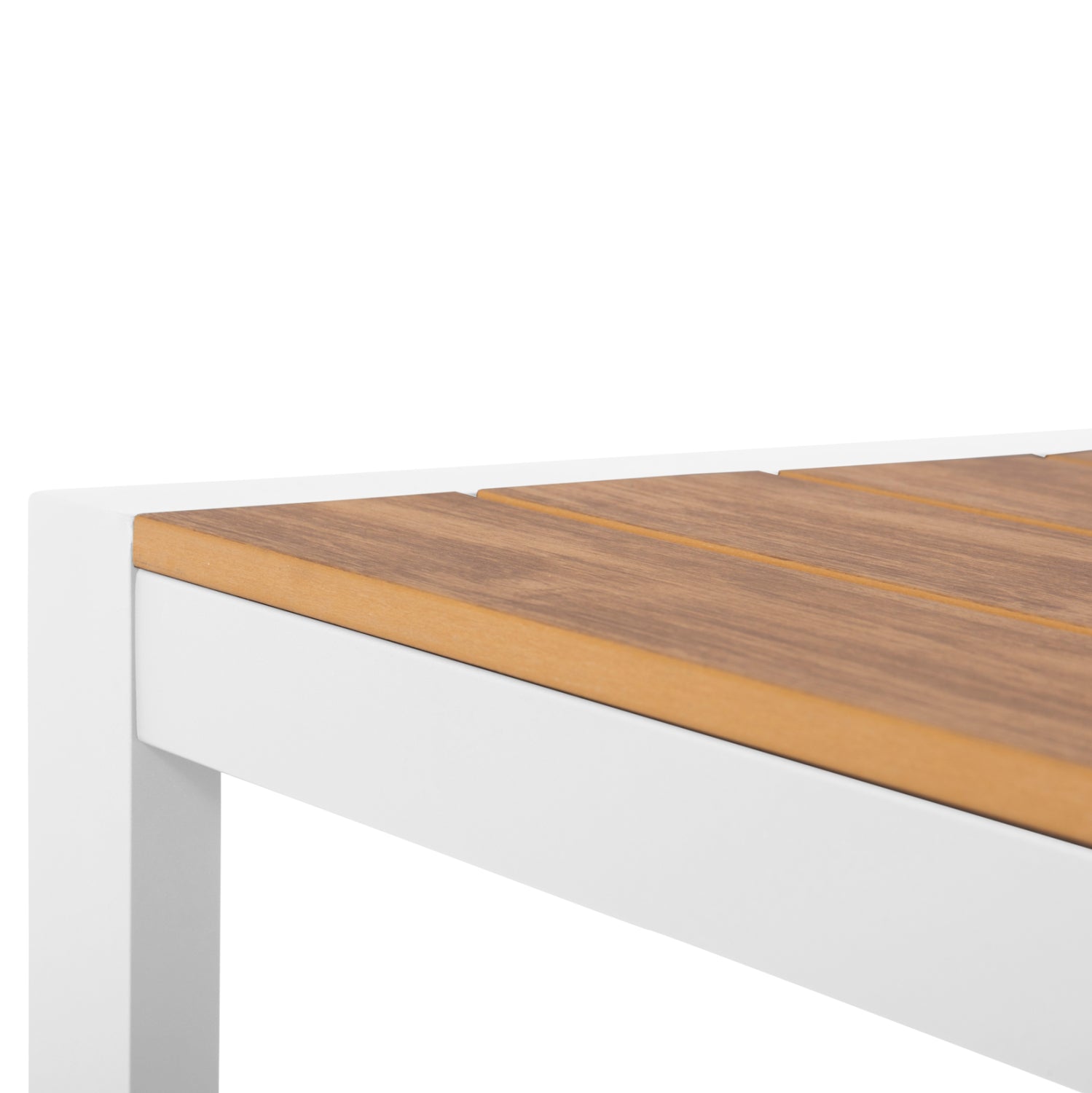 Външна трапезна маса GOYA алуминий в бяло с плот от поливуд 160x80x75H см.