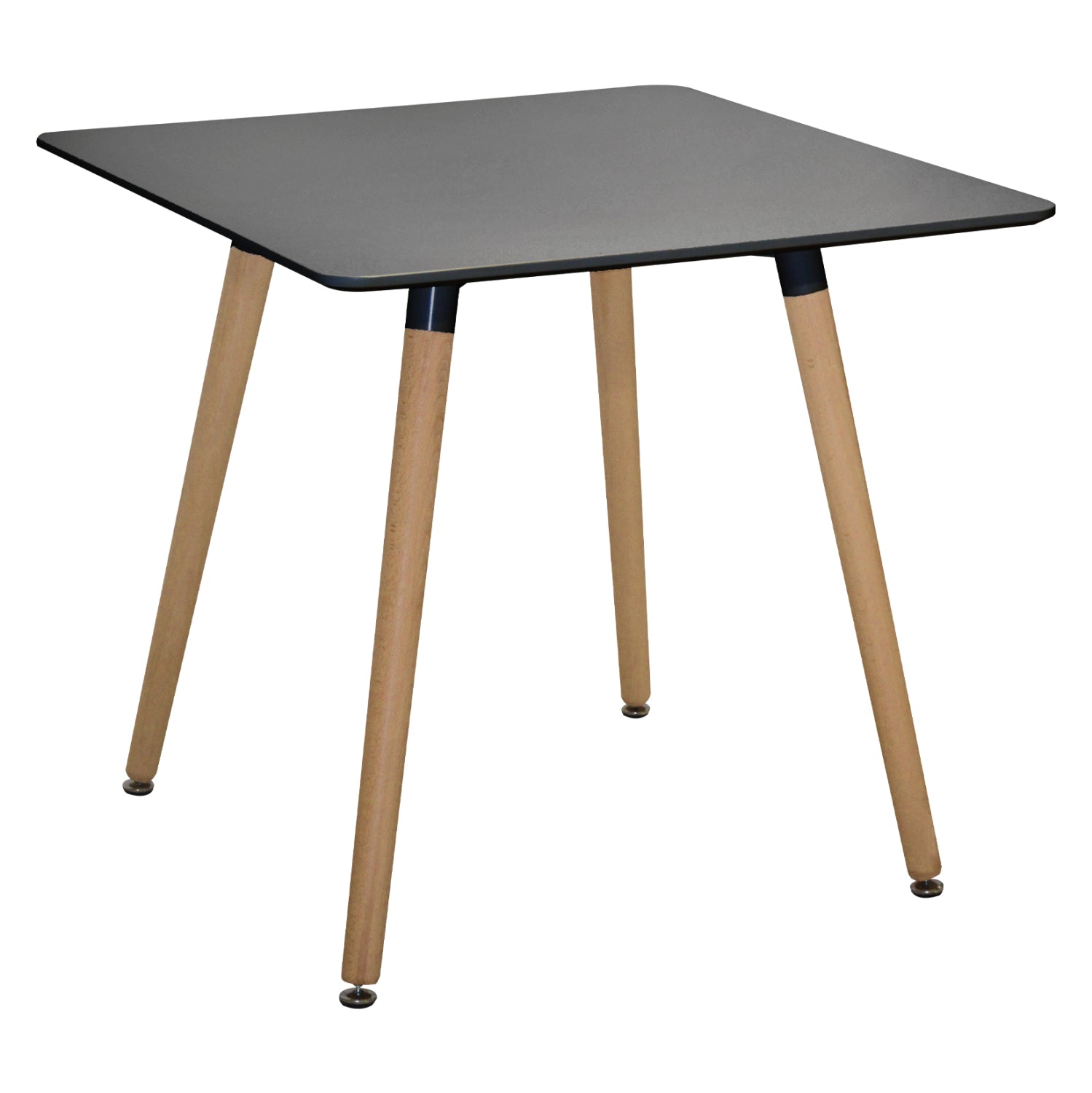 Кухненска маса Minimal, черен MDF, крака бук, 80x80x74см