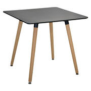 Кухненска маса Minimal, черен MDF, крака бук, 80x80x74см