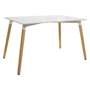 Кухненска маса MINIMAL, бял MDF, крака бук