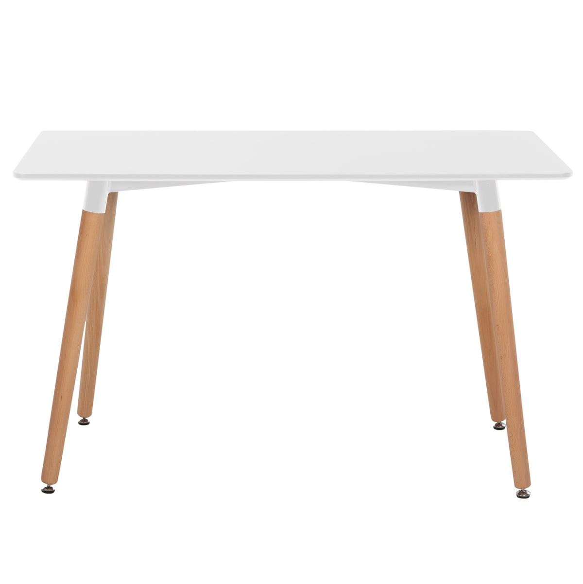Трапезна маса Minimal бял MDF - крака от бук в натурален цвят 120x60x74 см.