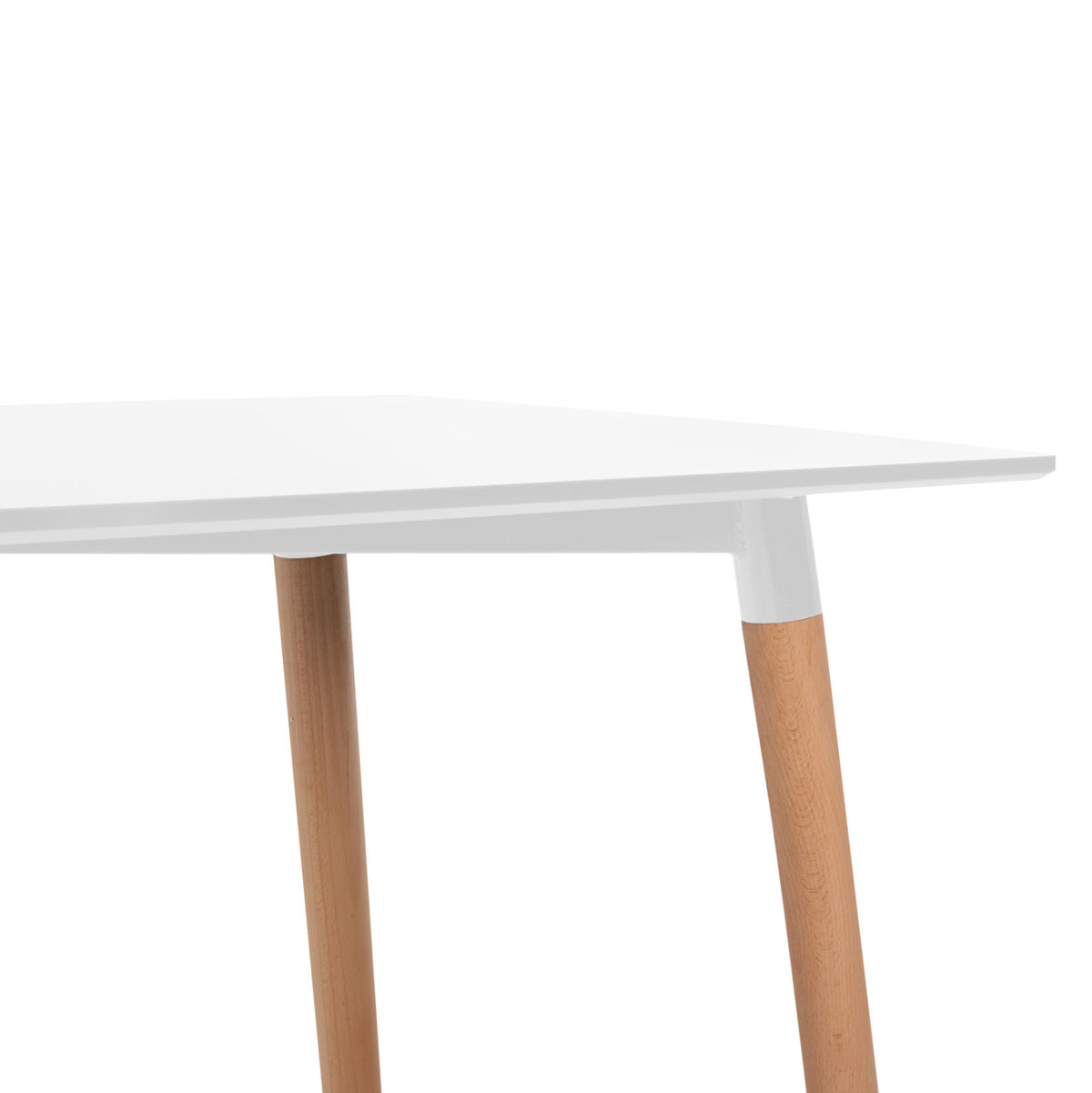 Трапезна маса Minimal бял MDF - крака от бук в натурален цвят 120x60x74 см.