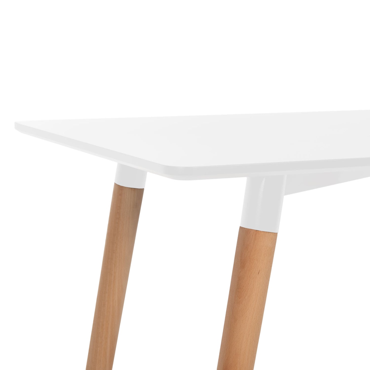 Трапезна маса Minimal бял MDF - крака от бук в натурален цвят 120x60x74 см.
