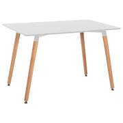 Трапезна маса Minimal бял MDF - крака от бук в натурален цвят 120x60x74 см.