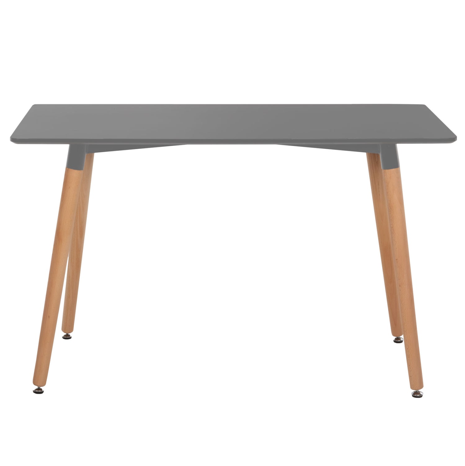 Трапезна маса MINIMAL с MDF в светло сиво, крака от бук в естествен цвят 120x60X74Hcm.