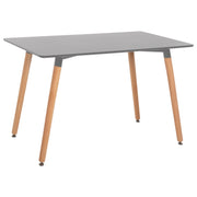 Трапезна маса MINIMAL с MDF в светло сиво, крака от бук в естествен цвят 120x60X74Hcm.