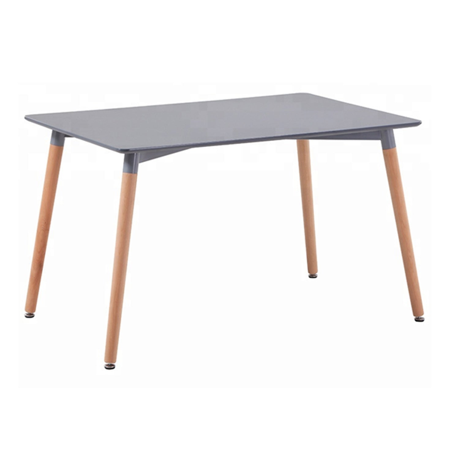 Кухненска маса Минималистична, сив MDF, крака бук, 160x90x74,5 см