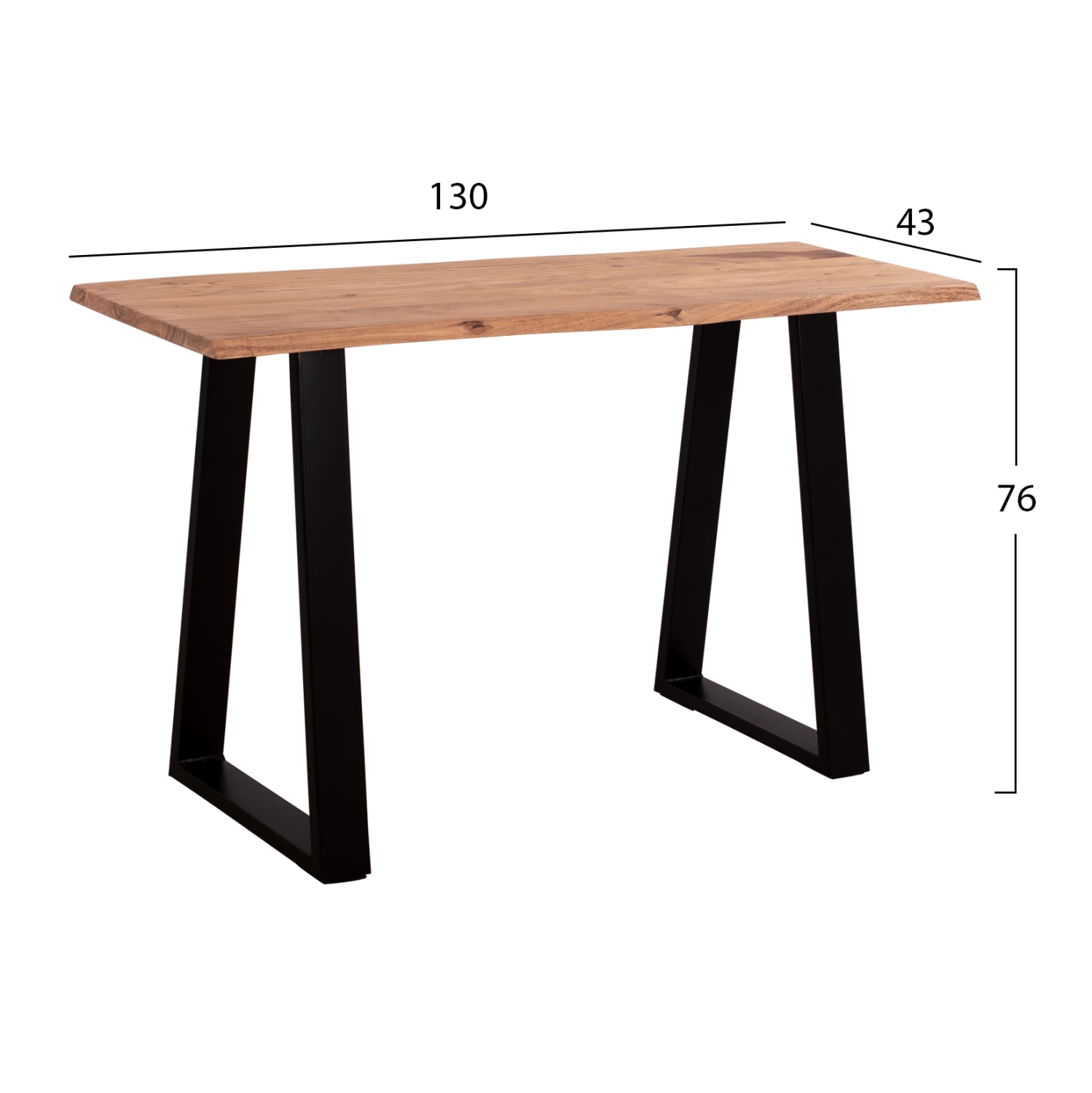 Конзолен шкаф SOFIA SLIM масивно акациево дърво натурален 130x45x76 см.