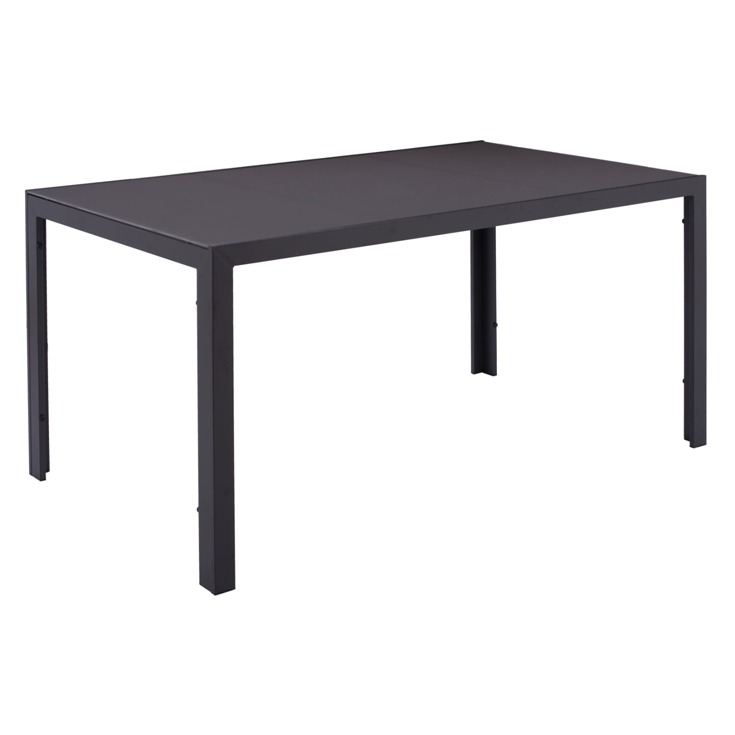 Метална маса в сиво със сиво стъкло 150x90x75см