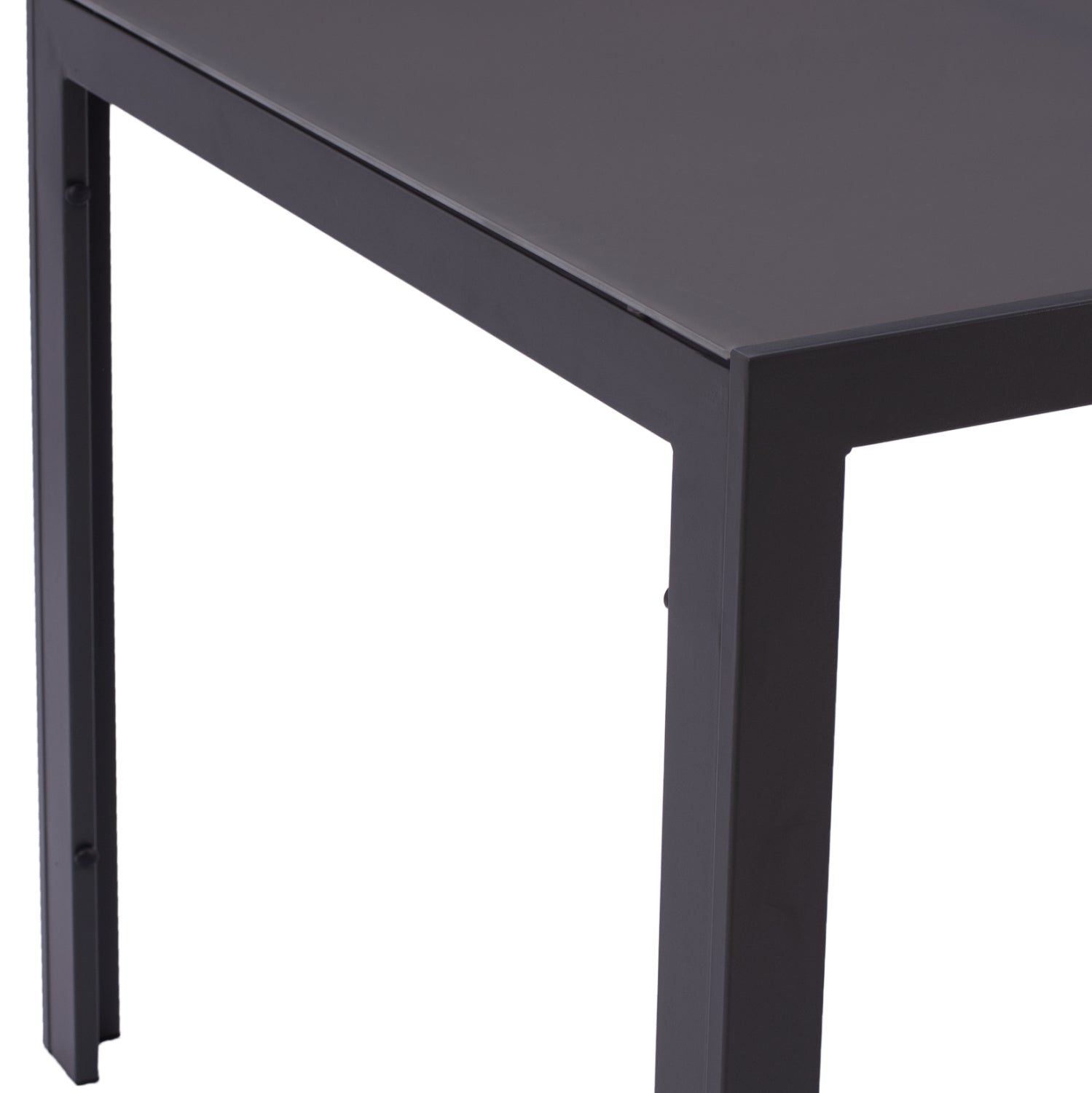 Метална маса в сиво със сиво стъкло 150x90x75см