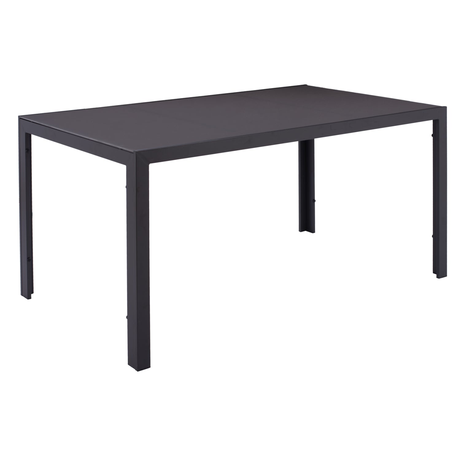 Метална маса в сиво със сиво стъкло 150x90x75см