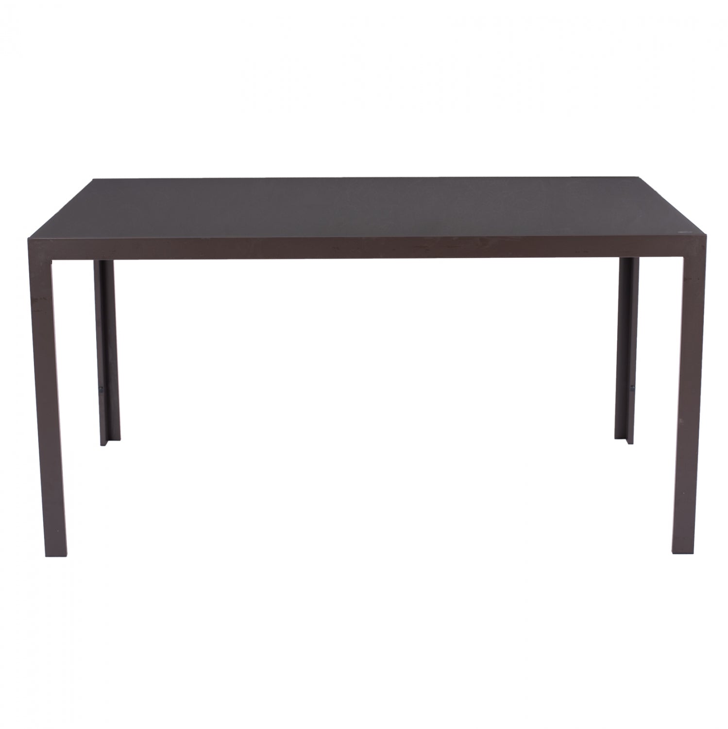 Метална маса в кафяво с кафяво стъкло 150x90x75см