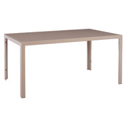 Метална правоъгълна маса в капучино с стъкло 150x90x75 см