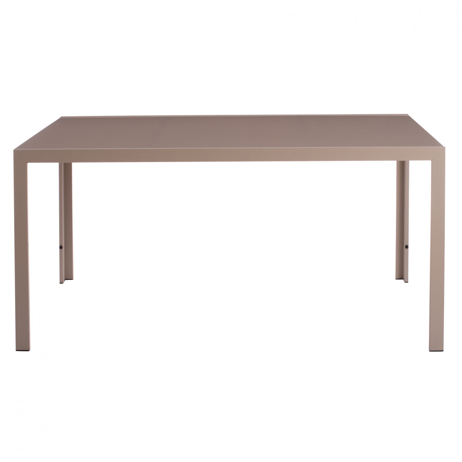 Метална правоъгълна маса в капучино с стъкло 150x90x75 см