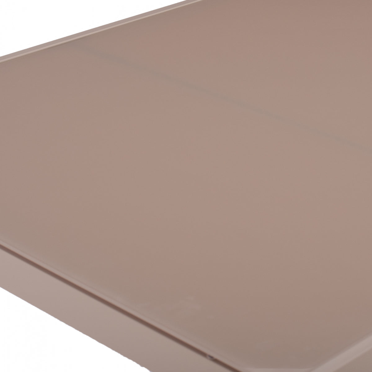 Метална правоъгълна маса в капучино с стъкло 150x90x75 см