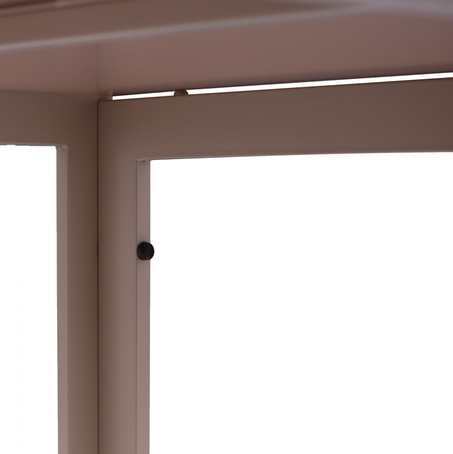 Метална правоъгълна маса в капучино с стъкло 150x90x75 см