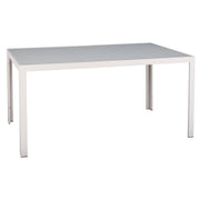 Метална маса ледено бяла със стъкло 150x90x75см.