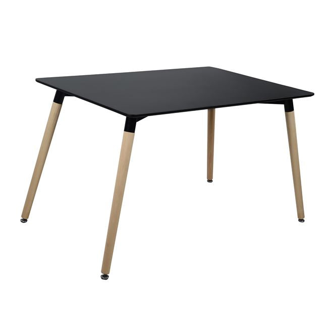 Кухненска маса Минималистична, черен MDF, крака бук дъб, 160x90x74,5H см