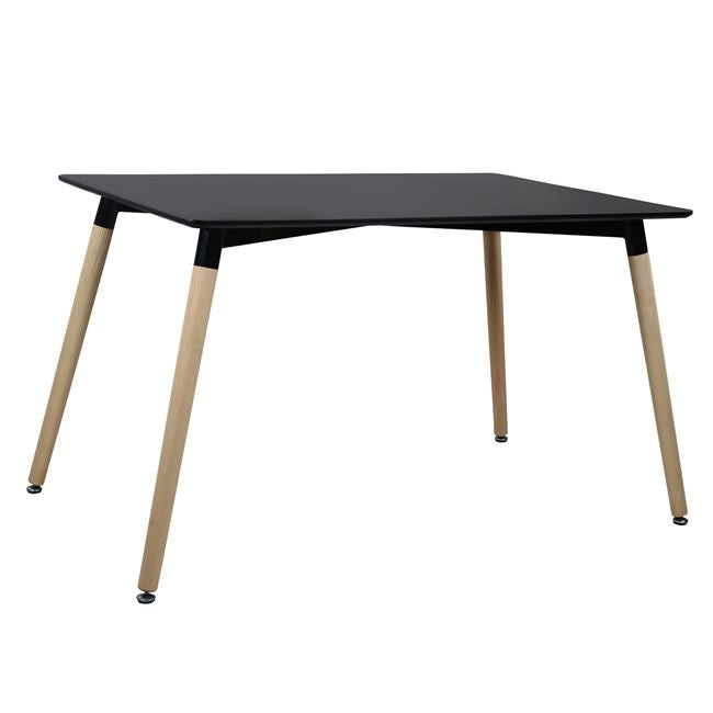 Кухненска маса Минималистична, черен MDF, крака бук дъб, 160x90x74,5H см